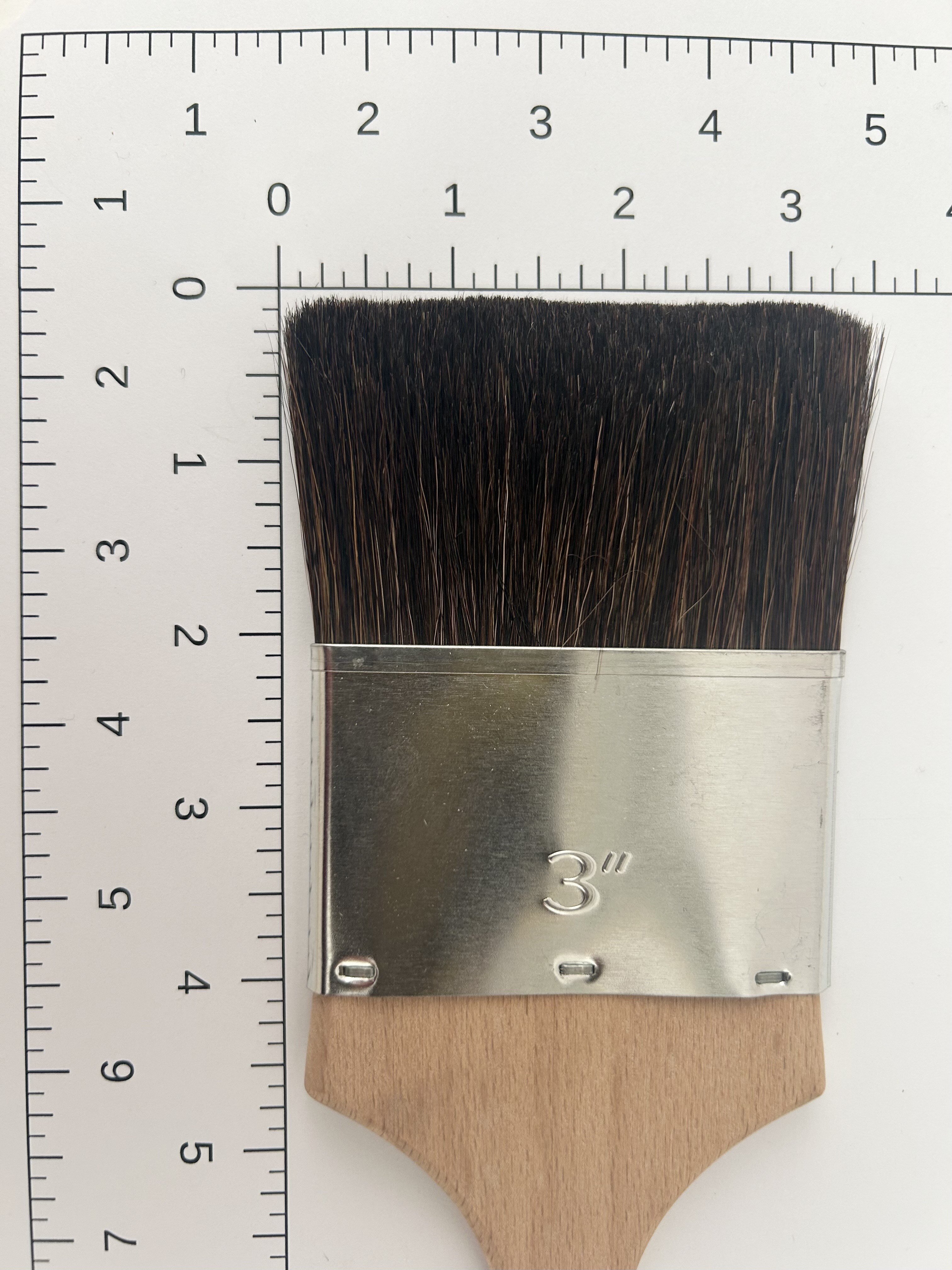 Flat Brush, 3" Ox Hair, Raw Wood Handle II<br /><small>FLAT BRUSH 3" Ox Hair, raw wood handle II GER</small>