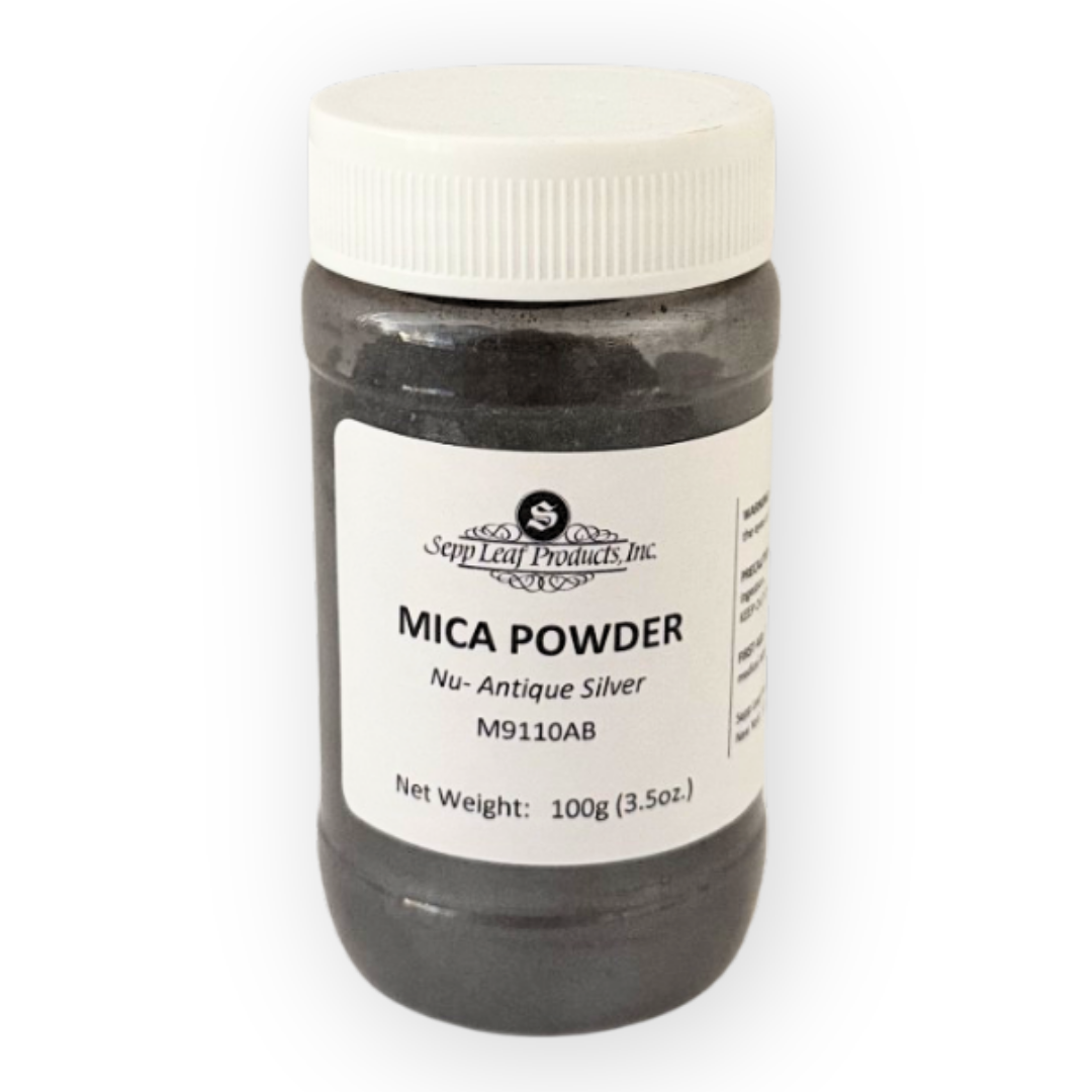 Mica Powder, Nu Antique Silver, 100gm @ seppleaf.com @ seppleaf.com